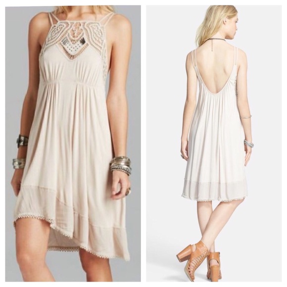 Free People Dresses & Skirts - Free People Crochet Beaded Low Back Dress